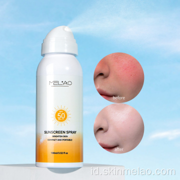 Semprotan tabir surya pemutih SPF 50 yang mencerahkan